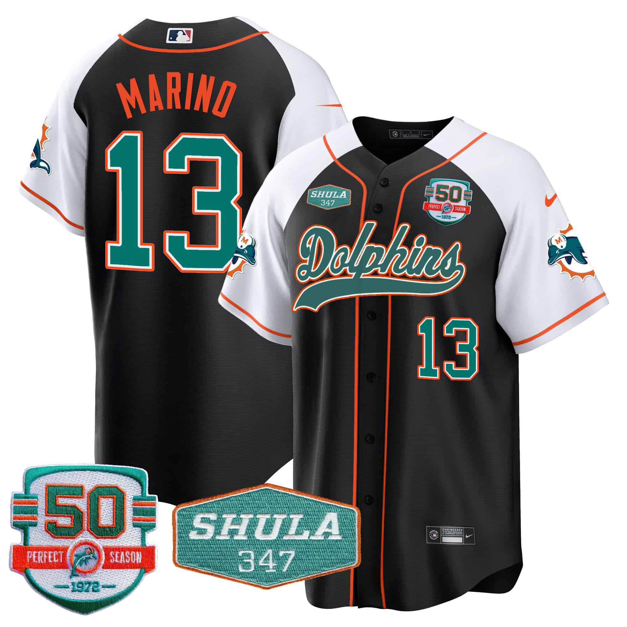 Men Miami Dolphins #13 Marino Black 2024 Nike 50th Don Shula Memorial Patch Baseball NFL Jersey->indianapolis colts->NFL Jersey